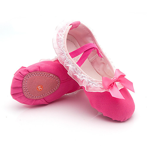 

Girls' Ballet Shoes Flat Flat Heel Fuchsia Elastic Band Children's