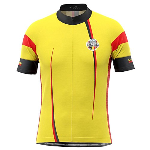 

21Grams Men's Short Sleeve Cycling Jersey Yellow Bike Top Mountain Bike MTB Road Bike Cycling Breathable Sports Clothing Apparel / Stretchy / Athletic