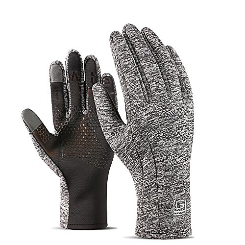 

Mens Womens Outdoor Elastic Telefingers Touch Screen Gloves Winter Warm Waterproof Windproof Driving Gloves Gray M