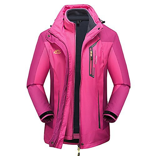 

Women's Winter 2 Piece Thicker Fleece Hooded Windproof Waterproof Insulated Warm Snowboard Ski Jacket Coat Outdoor Wear