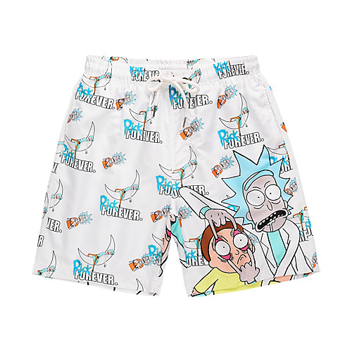 

Men's Swim Trunks Board Shorts Swimsuit Print Letter White Swimwear Bathing Suits Casual Sports