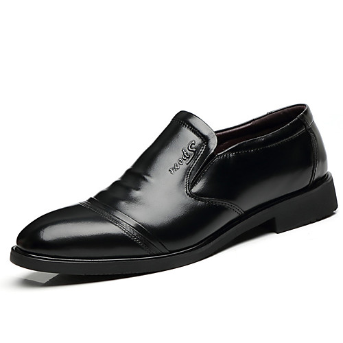 

Men's Loafers & Slip-Ons Business Casual Vintage Daily Office & Career Walking Shoes Leather Breathable Non-slipping Wear Proof Black Brown Fall Spring