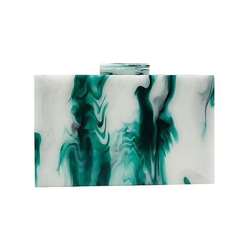 

Women's Bags Acrylic Evening Bag Chain Color Block Oil Painting Party Date Evening Bag 2021 Chain Bag Blue Green