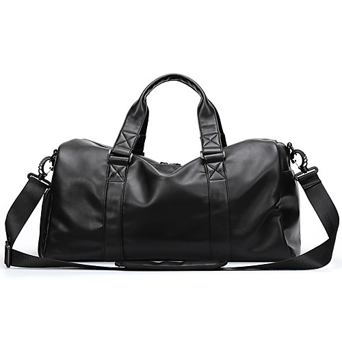 

Men's Waterproof Walking PU Travel Bag Gym Bag Zipper Solid Color Daily Outdoor Black