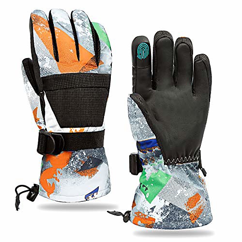 

Winter Ski & Snowboard Gloves Waterproof, Touchscreen & Breathable Snow Gloves for Skiing, Snowboarding, Shoveling, Motorcycle, Racing, Fits Both Mens & Womens