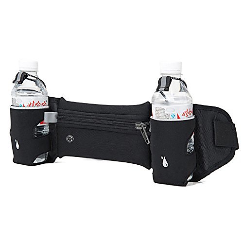 

Running Belt with Water Bottle Holder for Runners Running Walking, Waterproof Waist Pack for Women Men with Adjustable Block Pink