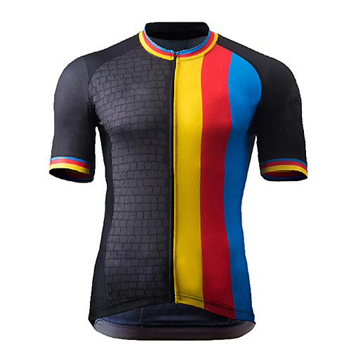 

Men's Short Sleeve Cycling Jersey Black Stripes Bike Top Mountain Bike MTB Road Bike Cycling Breathable Sports Clothing Apparel / Stretchy / Athletic