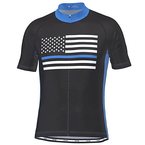 

21Grams Men's Short Sleeve Cycling Jersey Black National Flag Bike Top Mountain Bike MTB Road Bike Cycling Breathable Sports Clothing Apparel / Stretchy / Athletic