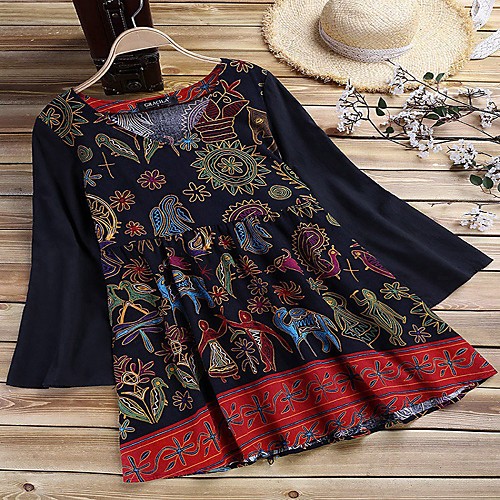 

Women's Shift Dress Short Mini Dress Black Rainbow Long Sleeve Print Ruched Print Fall Winter V Neck Casual Chinoiserie Cotton 2021 S M L XL XXL 3XL 4XL 5XL