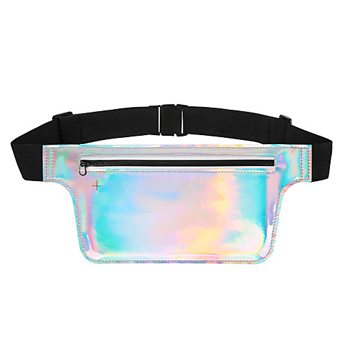 

Unisex Bags Polyester Fanny Pack Zipper Plain Printing Daily Outdoor 2021 Black Light Green Rainbow