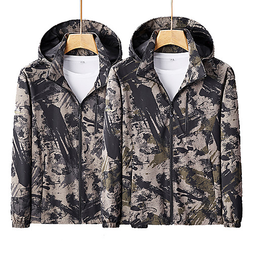 

Women's Men's Hoodie Jacket Hiking Softshell Jacket Hiking Windbreaker Outdoor Lightweight Windproof Breathable Quick Dry Jacket Top Fishing Climbing Camping / Hiking / Caving Gray Green Gray Black