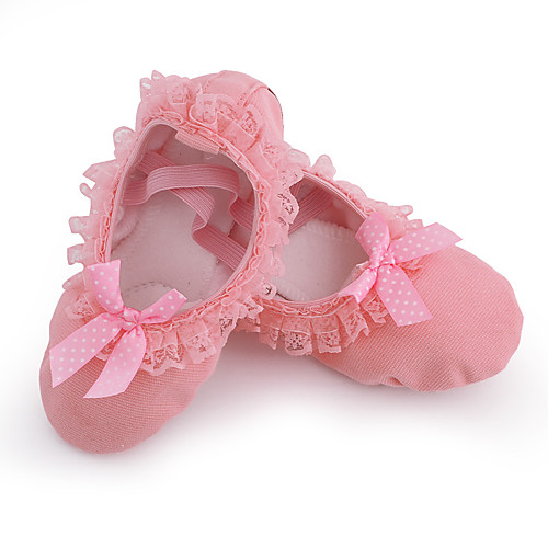 

Girls' Ballet Shoes Flat Flat Heel Pink Elastic Band Children's