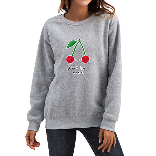 

Women's Pullover Sweatshirt Graphic Print Daily Casual Hoodies Sweatshirts White Black Red