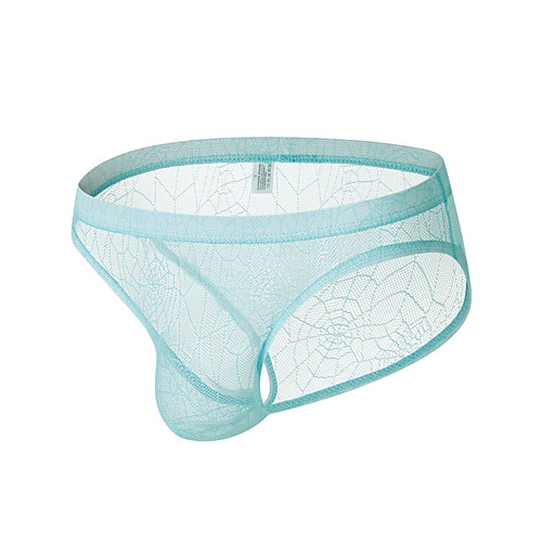 

Men's 1 Piece Mesh Briefs Underwear - Normal Low Waist Light Blue White Black S M L