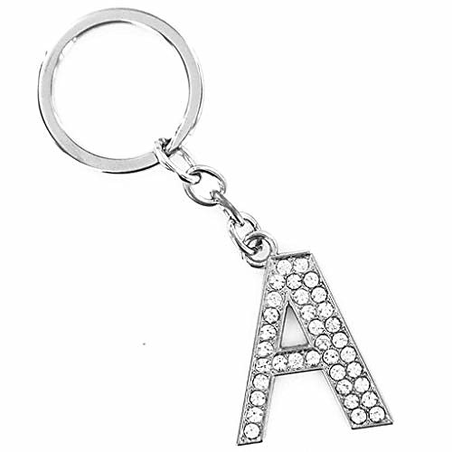 

alphabet keyring a-z initials letter key ring shiny silver key chain (gold)