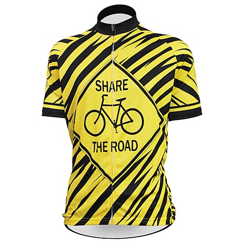 

Men's Short Sleeve Cycling Jersey Yellow Bike Top Mountain Bike MTB Road Bike Cycling Breathable Sports Clothing Apparel / Stretchy / Athletic