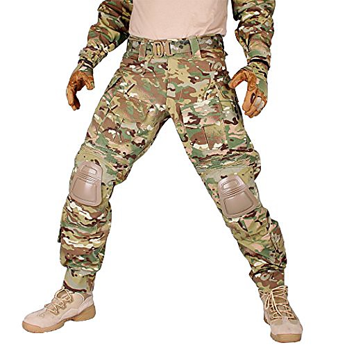 

IDOGEAR G3 Combat Pants with Knee Pads Multicam Black Airsoft Hunting Army Military Camouflage Clothing (A: Multicam, W32''/L31'')