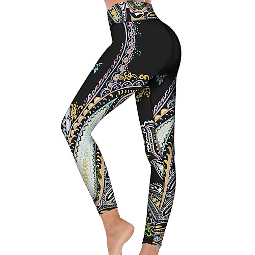 

21Grams Women's High Waist Yoga Pants Cropped Leggings Tummy Control Butt Lift Breathable Black Fitness Gym Workout Running Winter Sports Activewear High Elasticity