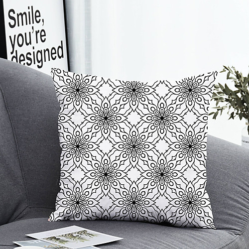 

1 pcs Polyester Pillow Cover & Insert, Floral&Plants Simple Classic Square Zipper Polyester Traditional Classic