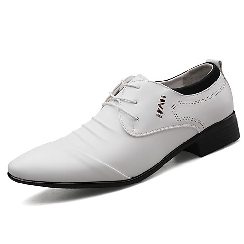 

Men's Oxfords Business Casual Daily Office & Career Walking Shoes PU Shock Absorbing Wear Proof White Black Brown Fall Spring