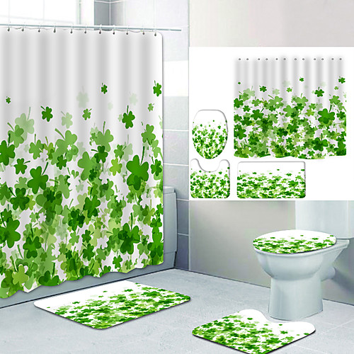 

Bathroom Shower Curtain & Mat Set Modern Polyester New Design