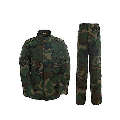 

tactical us ru army camouflage combat uniform jacket men's military uniform clothing set airsoft camo jackets pants woodland camo l