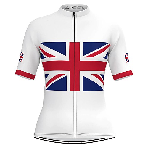 

Women's Short Sleeve Cycling Jersey White National Flag Bike Top Mountain Bike MTB Road Bike Cycling Breathable Quick Dry Sports Clothing Apparel / Stretchy / Athleisure