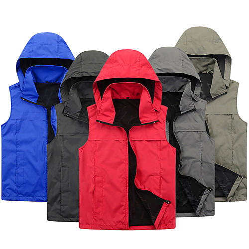 

Women's Hiking Vest / Gilet Fishing Vest Sleeveless Top Outdoor Lightweight Breathable Quick Dry Ventilation Pure Color Autumn / Fall Spring Polyester Solid Color Black Red Army Green Hunting Fishing