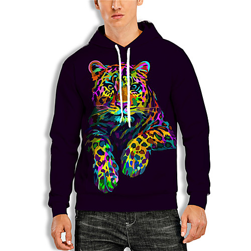 

Men's Pullover Hoodie Sweatshirt Graphic 3D Print Daily 3D Print Basic Casual Hoodies Sweatshirts Rainbow