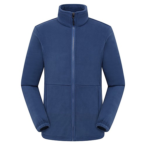 

Men's Hiking Fleece Jacket Winter Outdoor Solid Color Thermal Warm Windproof Fleece Lining Breathable Top Fleece Full Length Visible Zipper Fishing Climbing Camping / Hiking / Caving Black Red Army