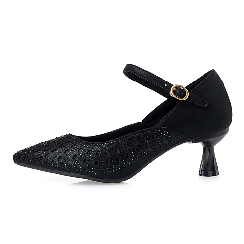 

Women's Heels Stiletto Heel Pointed Toe Sexy Daily PU Rhinestone Solid Colored Black Gold