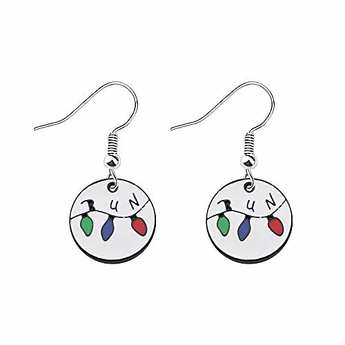 

mysomy stranger things inspired jewelry party lights run earrings stranger things fans gift (lights run earring)