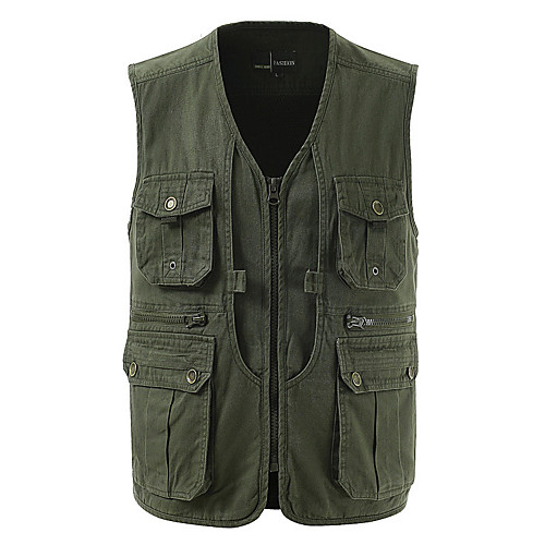 

Men's Hiking Vest / Gilet Fishing Vest Outdoor Solid Color Lightweight Breathable Quick Dry Sweat wicking Top Hunting Fishing Climbing No. 15 Army Green No. 15 Khaki No. 15 pickle green Camouflage