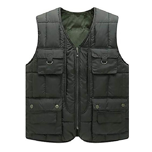 

Men's Hiking Vest / Gilet Fishing Vest Hiking Fleece Vest Outdoor Solid Color Lightweight Breathable Quick Dry Sweat wicking Top Hunting Fishing Climbing ArmyGreen Navy Blue