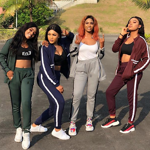 

Women's 2 Piece Full Zip Tracksuit Sweatsuit Athletic Athleisure Long Sleeve 2pcs Winter Thermal Warm Breathable Moisture Wicking Fitness Gym Workout Running Jogging Exercise Sportswear Normal Outfit