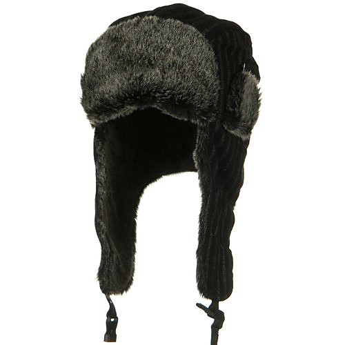 

Blended Polyester Pinstripe Trooper Hat - Black M-L