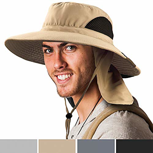 

Adults Wide Brim Sun Hat Summer Camping & Hiking Fishing Waterproof Breathable Quick Dry