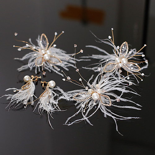 

Cute Sweet Alloy Headpiece with Feather 1 set Wedding / Birthday Headpiece