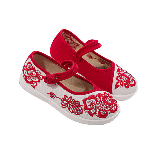 

Girls' Modern Shoes Flat Flat Heel Red Fuchsia Blue Buckle Children's