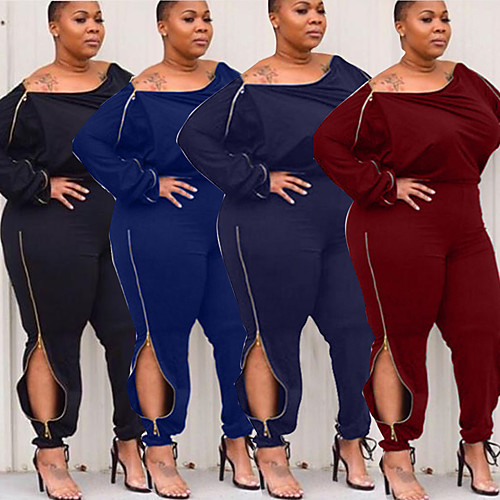 

Women's Streetwear Punk & Gothic Jumpsuit Solid Colored