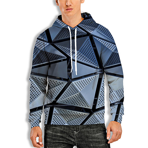 

Men's Pullover Hoodie Sweatshirt Graphic 3D Print Daily 3D Print Basic Casual Hoodies Sweatshirts Blue