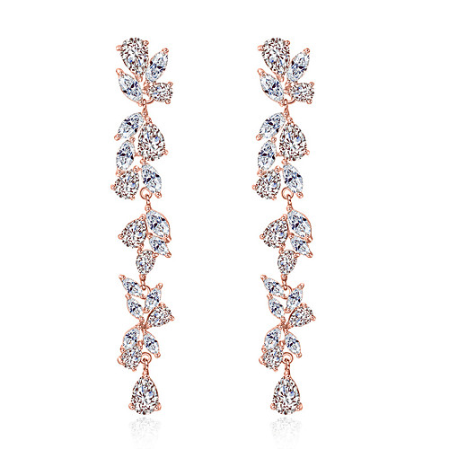 

Women's Clear Cubic Zirconia Hoop Earrings Geometrical Happy Stylish Simple Earrings Jewelry Gold / Silver For Daily Prom