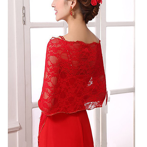 

Sleeveless Shawls / Bridal Tulle Wedding / Party / Evening Shawl & Wrap / Women's Wrap With Lace