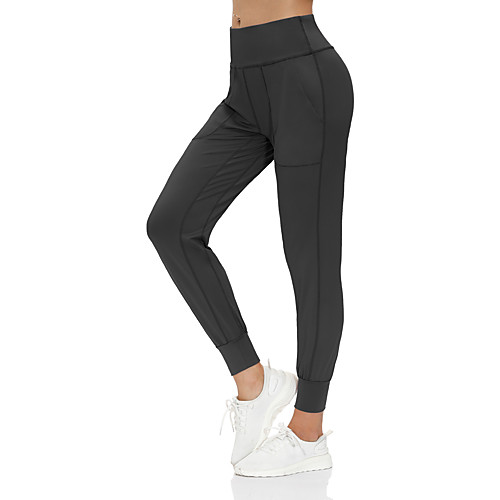 

Women's High Waist Running Tights Leggings Yoga Pants Yoga Shorts Athletic Cropped Pants Side Pockets Spandex Winter Yoga Fitness Gym Workout Running Comfy Tummy Control Breathable Sport Solid Color