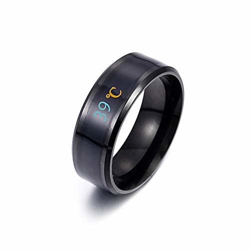 

Hot New Ring Fashion New Physical Intelligent Induction Temperature Couple Ring Mood Display Ring Magic Jewelry(11,Black)