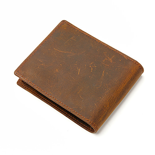 

Men's Bags Cowhide Wallet Zipper Daily Outdoor 2021 Dark Brown