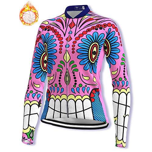 

21Grams Women's Long Sleeve Cycling Jacket Winter Fleece Spandex Pink Bike Jacket Mountain Bike MTB Road Bike Cycling Fleece Lining Warm Sports Clothing Apparel / Stretchy / Athleisure