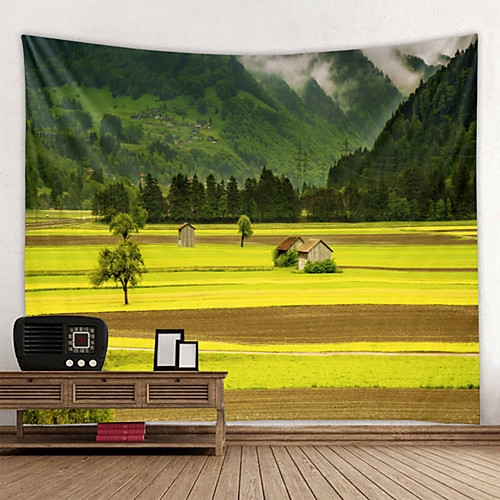 

Wall Tapestry Art Decor Blanket Curtain Hanging Home Bedroom Living Room Decoration Natural Scenery Beautiful Rural Scenery Mountain View