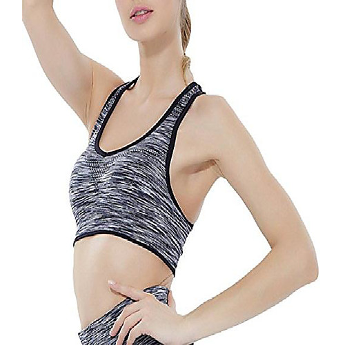 

Women Yoga Running Vest Quick Dry Racer Back Sports Bra Black XL
