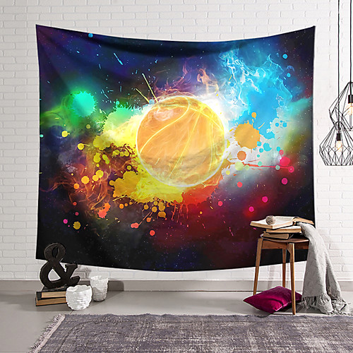 

wall tapestry art decor blanket curtain hanging home bedroom living room decoration basketball flame polyester